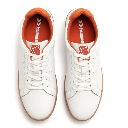 hummel Classic Pinnacle Casual Sneaker for Women Lightweight Breathable with Enhanced Comfort Cushioned Insole and Slip-Resistant Work and Play Casual Shoes- UK 7 White & Orange - Image 4