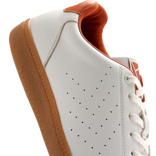 hummel Classic Pinnacle Casual Sneaker for Women Lightweight Breathable with Enhanced Comfort Cushioned Insole and Slip-Resistant Work and Play Casual Shoes- UK 7 White & Orange - Image 5