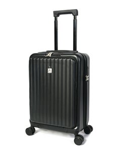 MORANO Morano Cabin Luggage Carry-On Trolley Bag With 4 Spinner Wheels TSA Lock, 20 inch (Black)  - Image 1