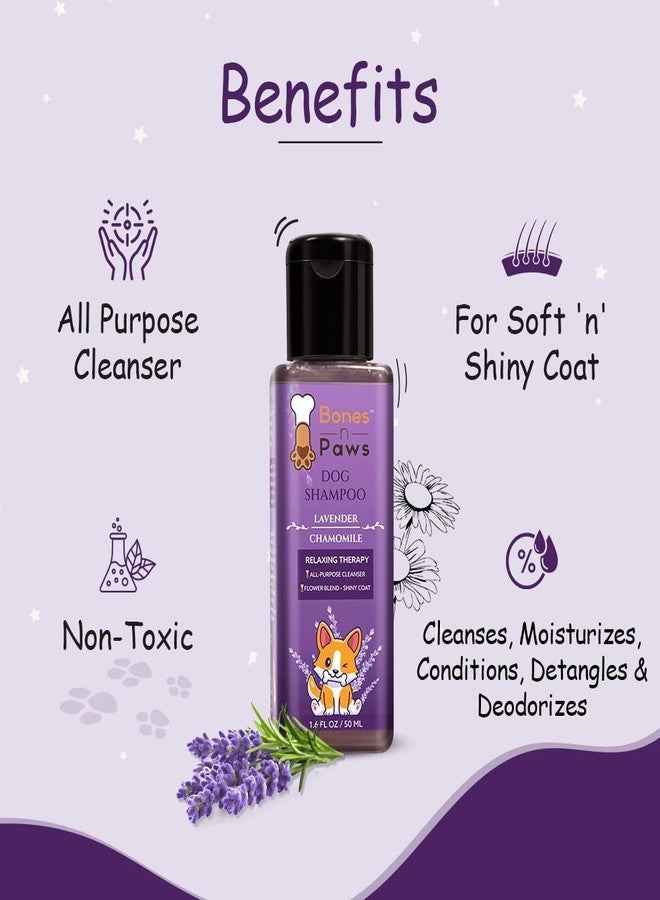 Bones n Paws Shielding Therapy (Tick n Flea Control) | Anti-Microbial & pH Balanced Dog Shampoo 50 ml | Natural Moisturizing Shampoo to Maintain Overall Skin Health (Pack of 1, levender) - Image 4