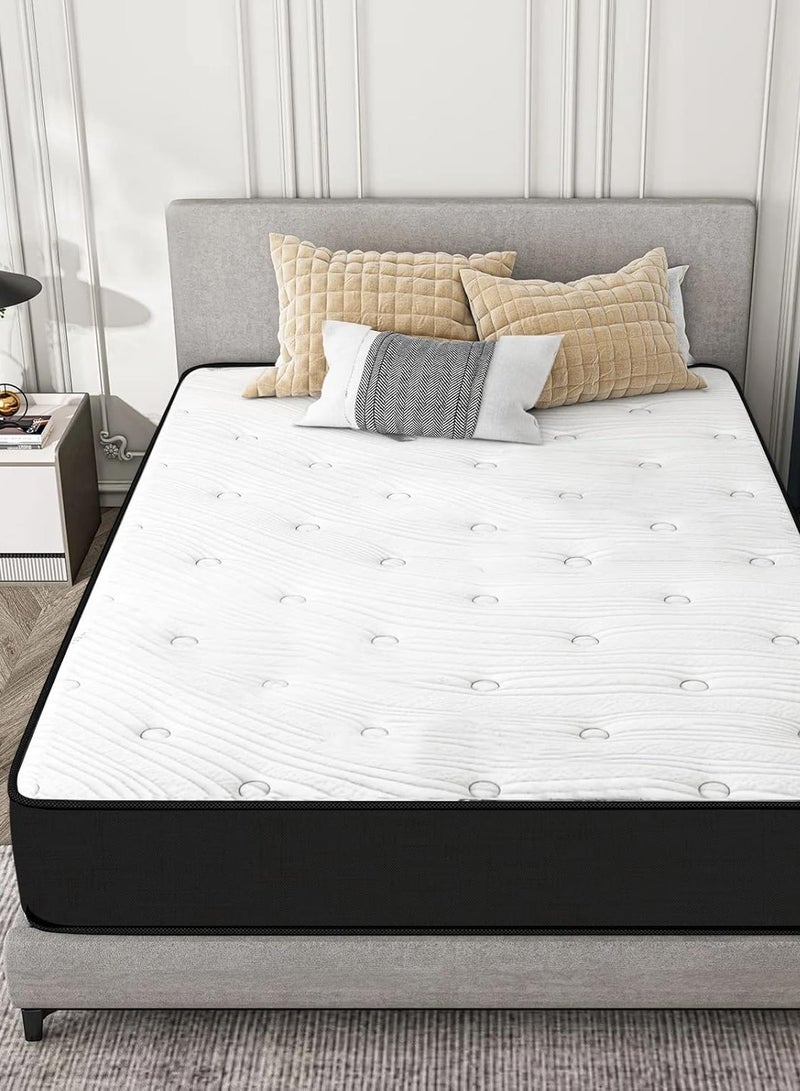 Harmony Home Bonnel Spring Queen Size Mattress - 150 cm Width, 200 cm Length, 24 cm Depth, White for Maximum Comfort, Support, and Durability. Ideal for a Queen-Size Bed with Superior Sleep Quality. - Image 2