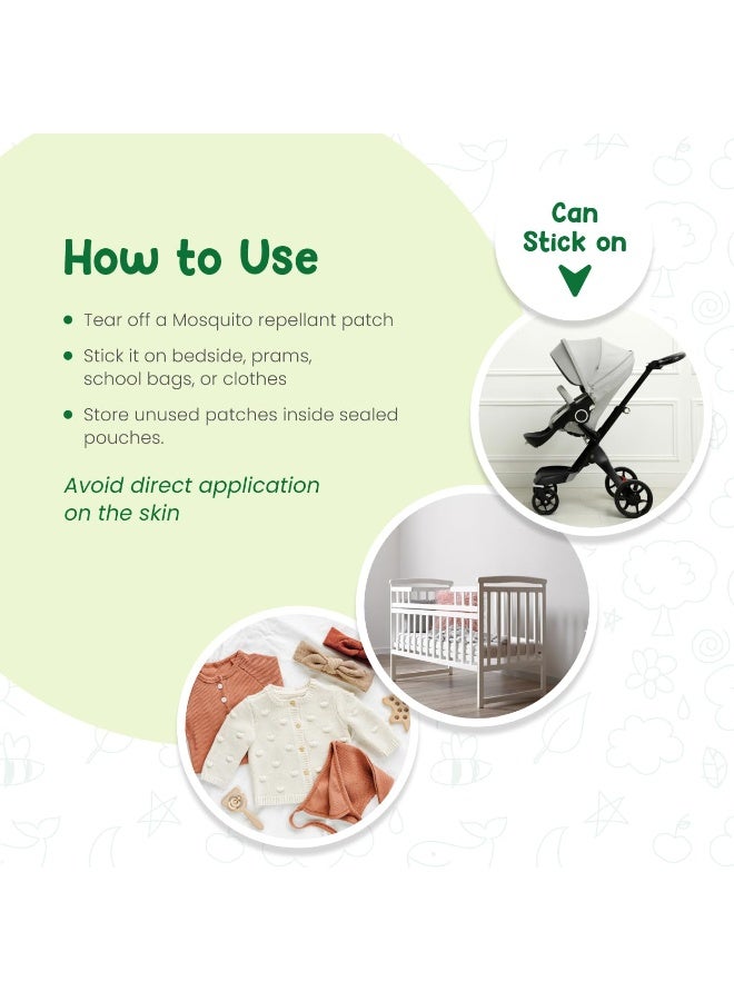 Mother Sparsh 100% All Natural Mosquito Repellent Patches for Babies with 12hr. Protection | With Citronella, Lemongrass & Eucalyptus Oil Protects from Dengue, Malaria, Chikunguniya (24 Patches) - Image 2