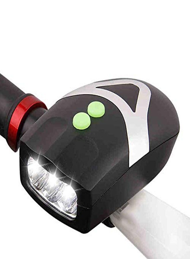 UDee 3 LED Bicycle Light White Front Head Light Cycling Light Electronic Cycle Light with Horn - Image 1