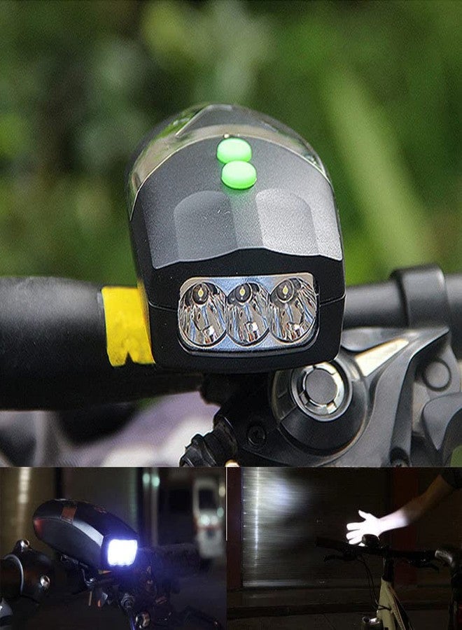 UDee 3 LED Bicycle Light White Front Head Light Cycling Light Electronic Cycle Light with Horn - Image 2