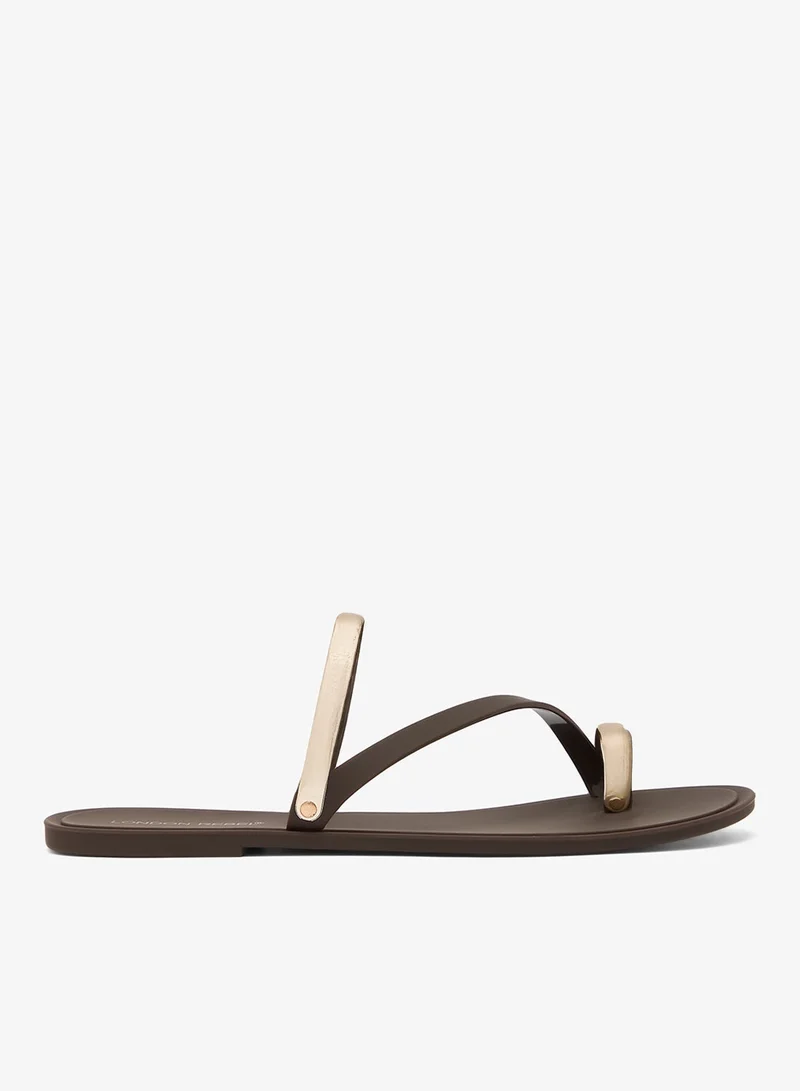 London Rebel BROWN MATT Reese Multi Strap Flat Sandals for Women | Best Price UAE