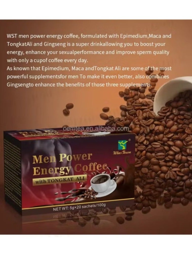 Wins Town Boosts Male Energy – Organic Maca Coffee Blend with Powerful Herbs for Enhanced Stamina, Vitality, and Endurance - Image 3