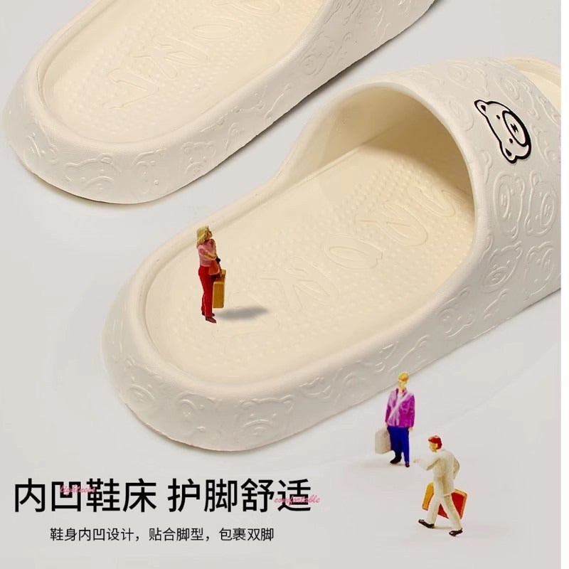 Slip-on Slippers Womens Summer Wearing Indoor Household Bathroom Non-slip 2024 New Thick-soled Sandals for Summer Pink - Image 5