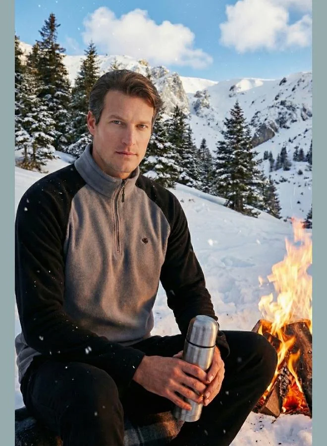 Buratti  Buratti Slim Fit Half Zipper Winter Coat Men's Polar Fleece 5906055 for Men | Best Price UAE