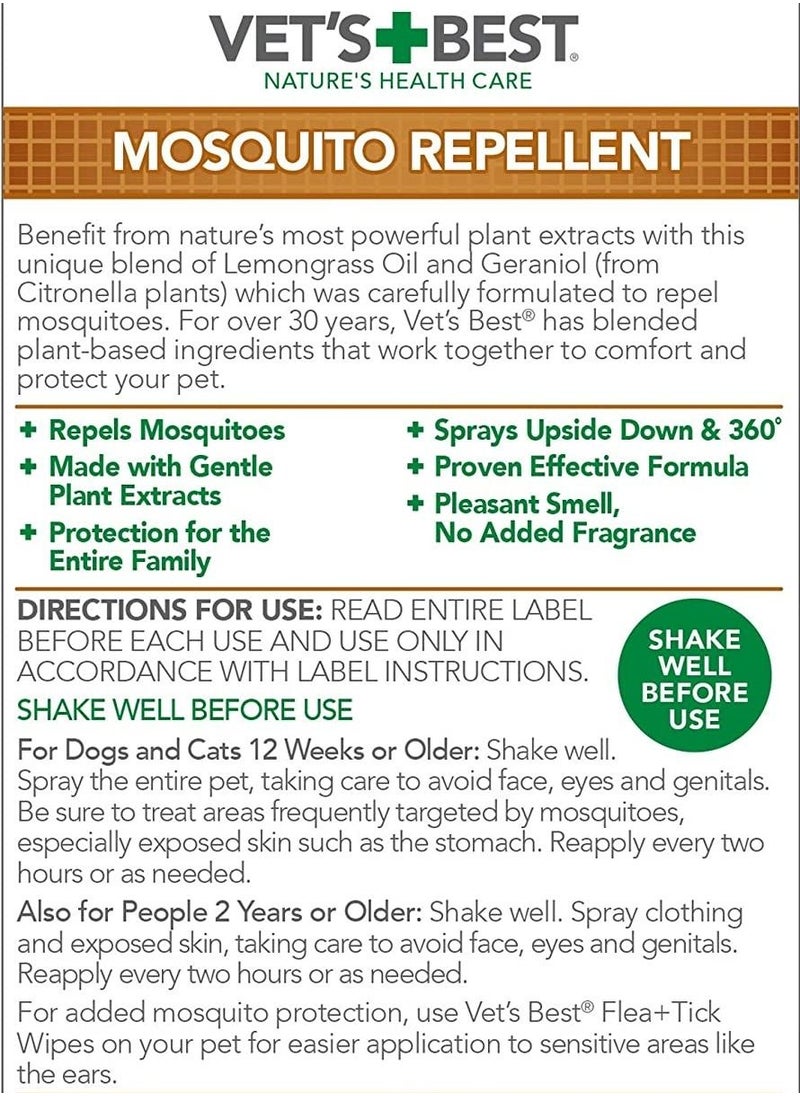 Vet's Best Mosquito Repellent Spray For Dogs and Cats 8oz 235ml  - Image 4