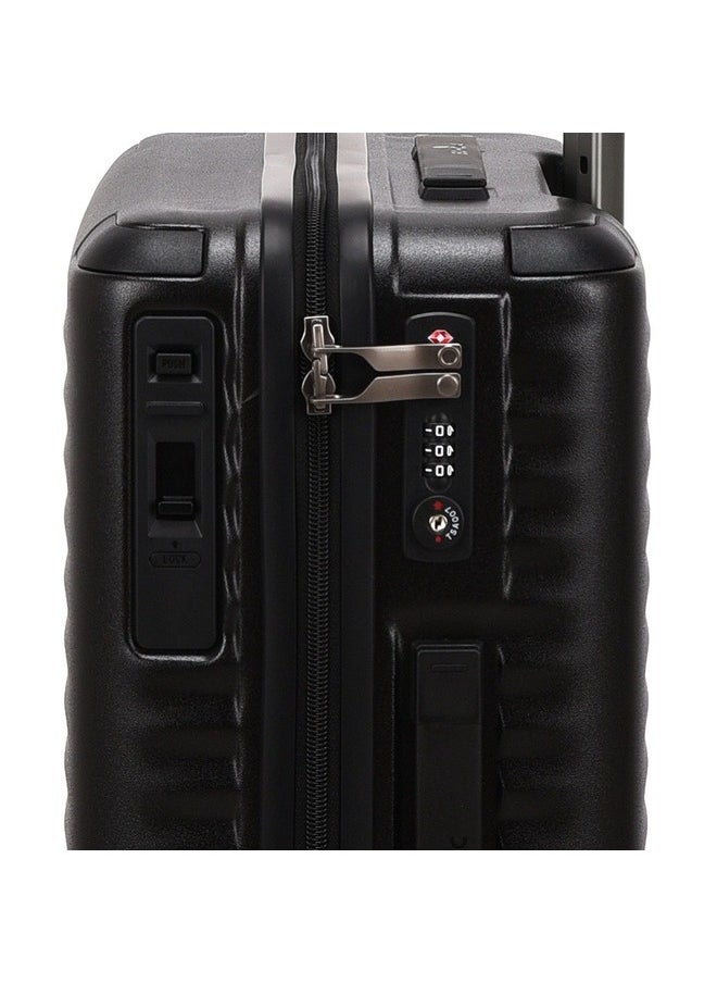 Echolac - Celestra 55cm Hardcase Non-Expandable 4 Double Wheel Cabin Luggage Trolley Black - PC183XA BLACK 20 - Image 1