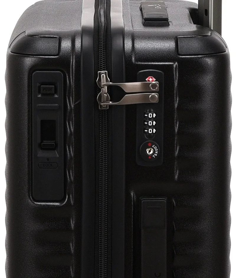 Echolac  Celestra 55 Cm Hardcase 4-Double Wheeled Non-Expandable Cabin Luggage Trolley - Black  | Best Price UAE