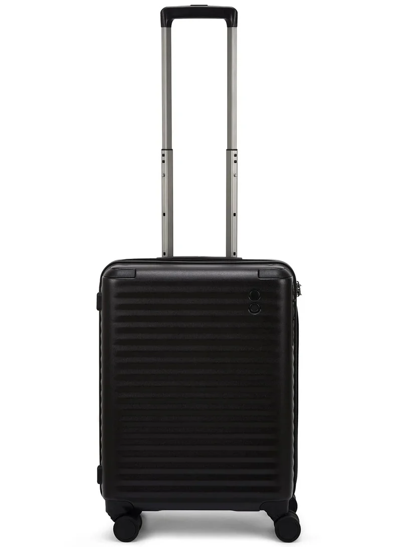 Echolac Celestra 55 Cm Hardcase 4-Double Wheeled Non-Expandable Cabin Luggage Trolley - Black