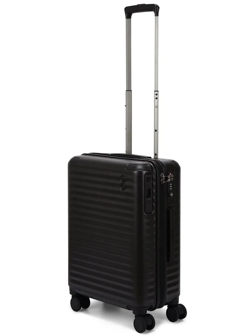 Echolac Celestra 55 Cm Hardcase 4-Double Wheeled Non-Expandable Cabin Luggage Trolley - Black