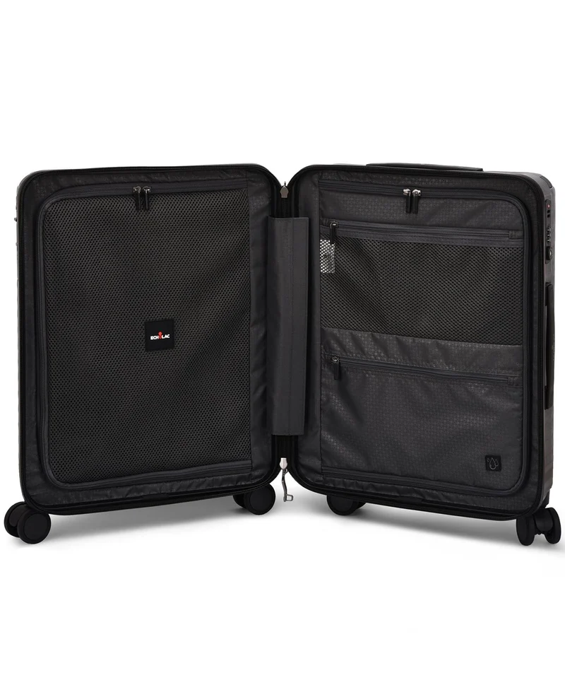 Echolac  Celestra 55 Cm Hardcase 4-Double Wheeled Non-Expandable Cabin Luggage Trolley - Black  | Best Price UAE