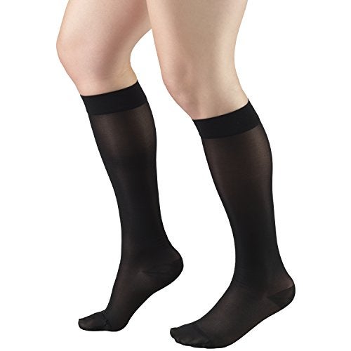 Truform Sheer Compression Stockings, 15-20 mmHg, Women's Knee High Length, 20 Denier, Black, 2X-Large - Image 3