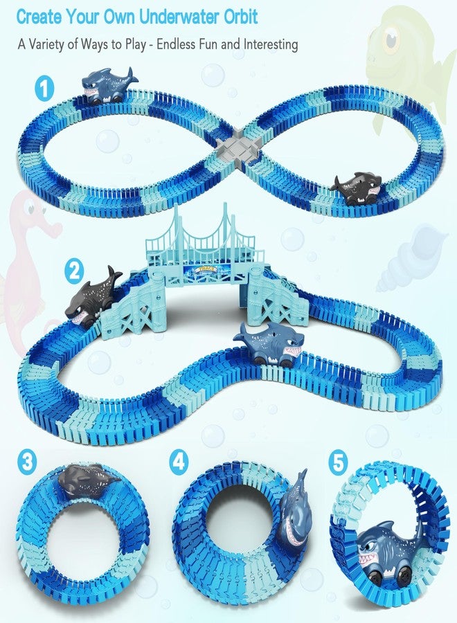 Toyk Track Race Car Toys for Kids, Create A Ocean World Race Road, Flexible Tracks Playset & 2PCS Cool Shark Cars, Toddler Toys Birthday Gifts for Age 3 4 5 6 Year Old Boys Girls - Image 3
