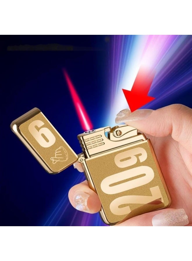 2 Pack Windproof Pocket Lighters, Refillable Adjustable Flame with Elegant 3D Engraving  (Fuel Not Included)(Gold + Silver) - Image 2