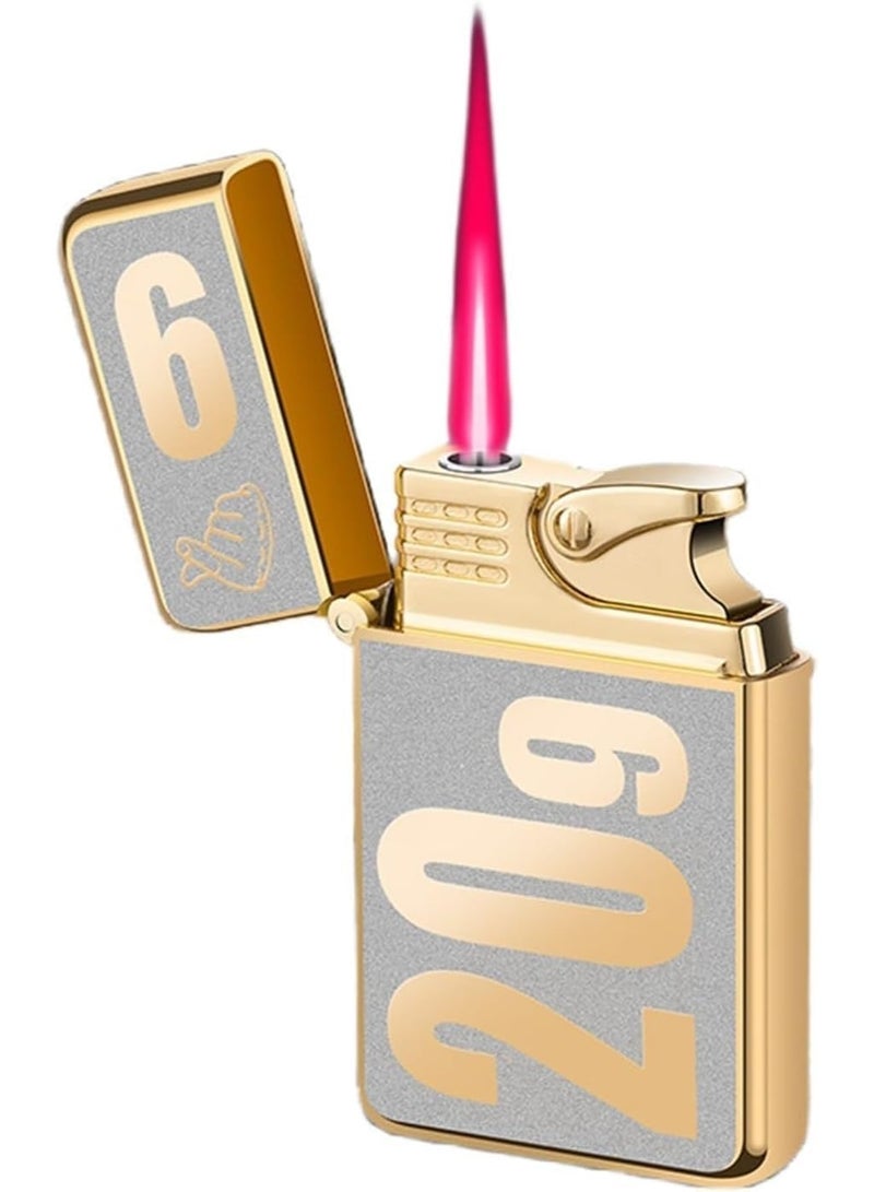 2 Pack Windproof Pocket Lighters, Refillable Adjustable Flame with Elegant 3D Engraving  (Fuel Not Included)(Gold + Silver) - Image 4