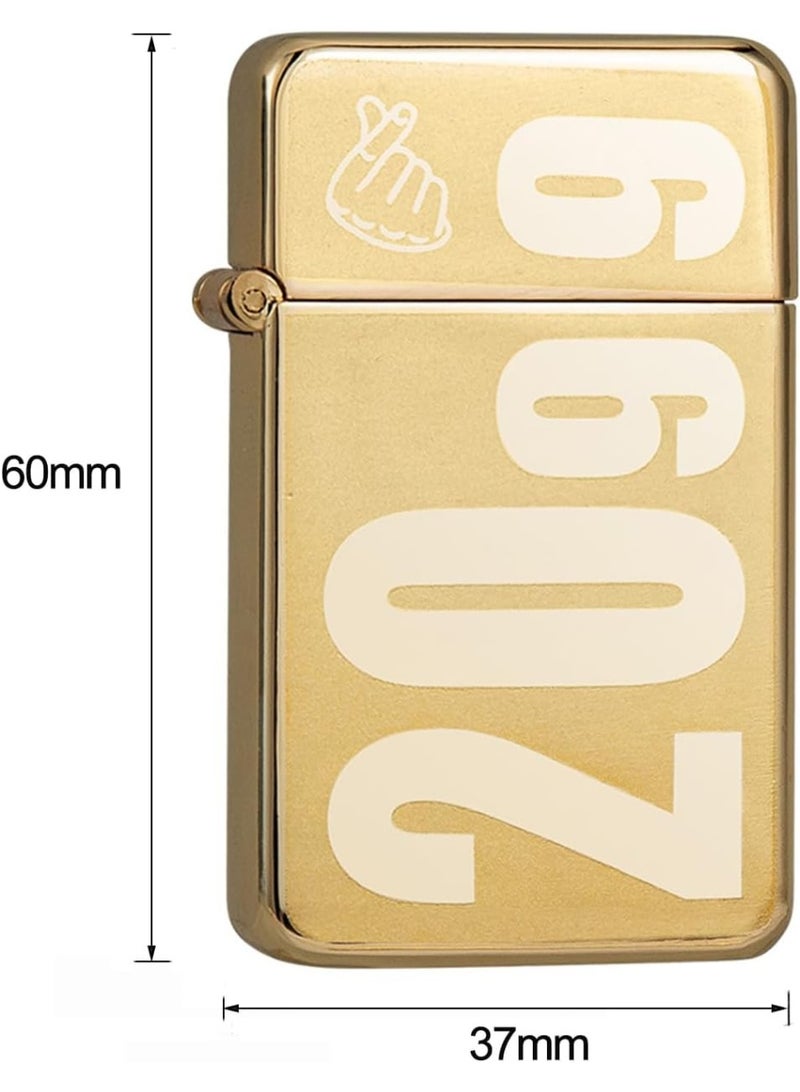 2 Pack Windproof Pocket Lighters, Refillable Adjustable Flame with Elegant 3D Engraving  (Fuel Not Included)(Gold + Silver) - Image 3