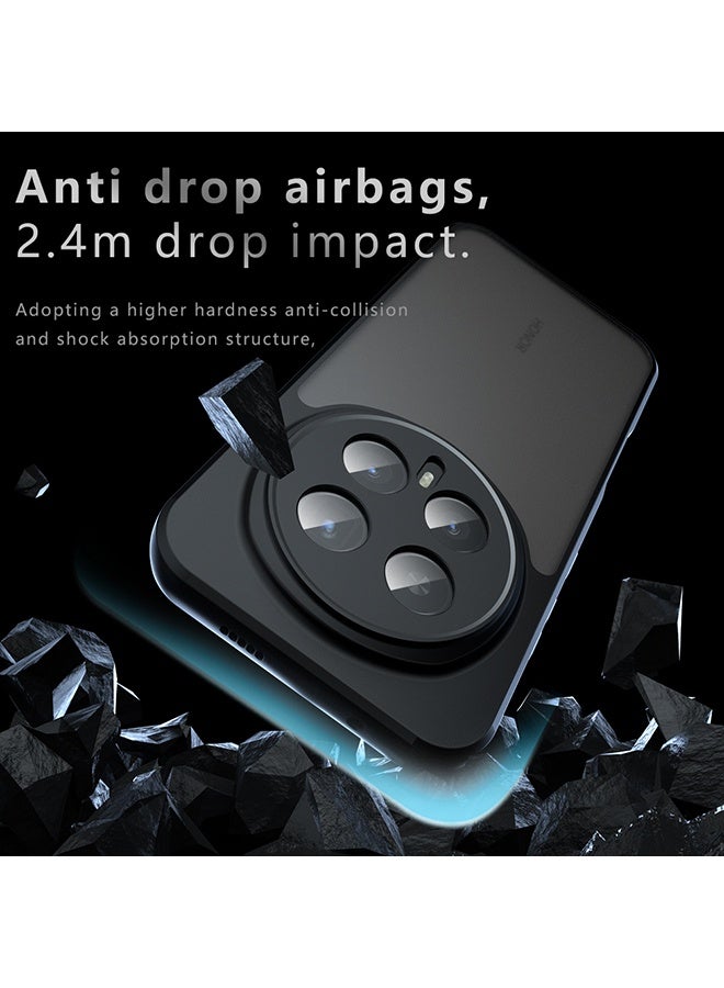 قضية لشرف سحر 8 برو 5G, الجليد الشفاف الظهر حماية غطاء الهاتف النحيف, مكافحة بصمات الأصابع, مكافحة السقوط حماية, حالة مقاومة للصدمات لشرف سحر 8 برو 5G (أسود) - Image 2