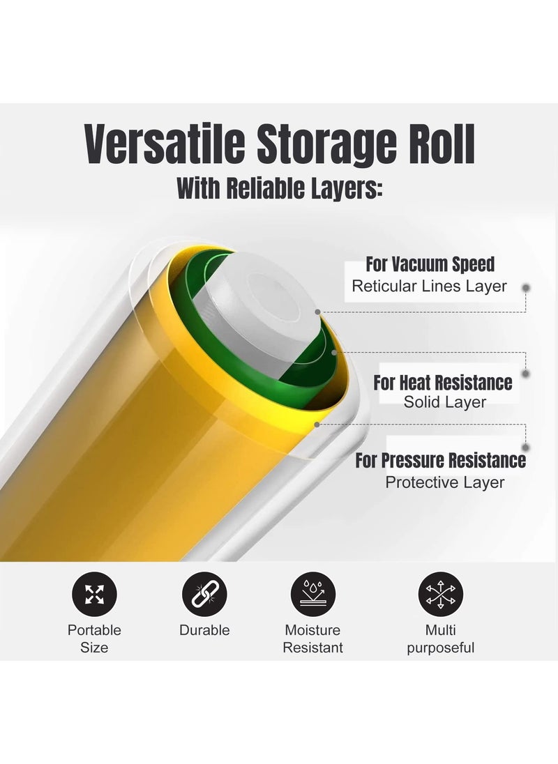 ORILEY Oriley Vaccum Roll Sealer Bags Food Grade Storage Meal Saver Airtight Packaging Space Saving Vegetable Fruits Preservation Cut Design Works With Most Vaccum Sealers 25cm500cm  - Image 2