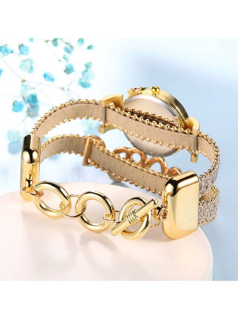 Women Love Printed Bracelet Watch Set Lot Diamond Wrap Around Cuff Quartz Wrist Watch for Ladies Girls - Image 3