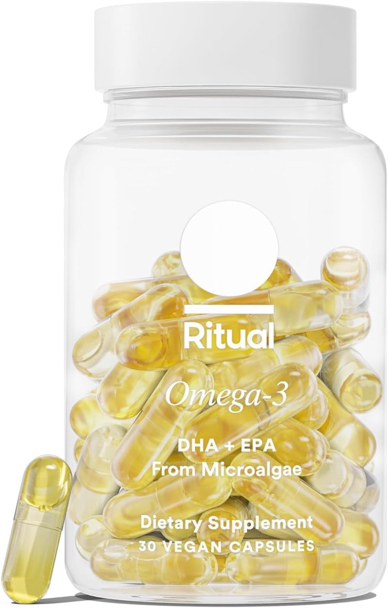 Ritual Omega 3  Vegan  ScienceBacked Dose of DHA  EPA Fatty Acids in 21 Ratio Bioavailable Brain and Heart Health Support Minimal BurpBack Sustainably Sourced Microalgae 30 Day Supply - Image 1