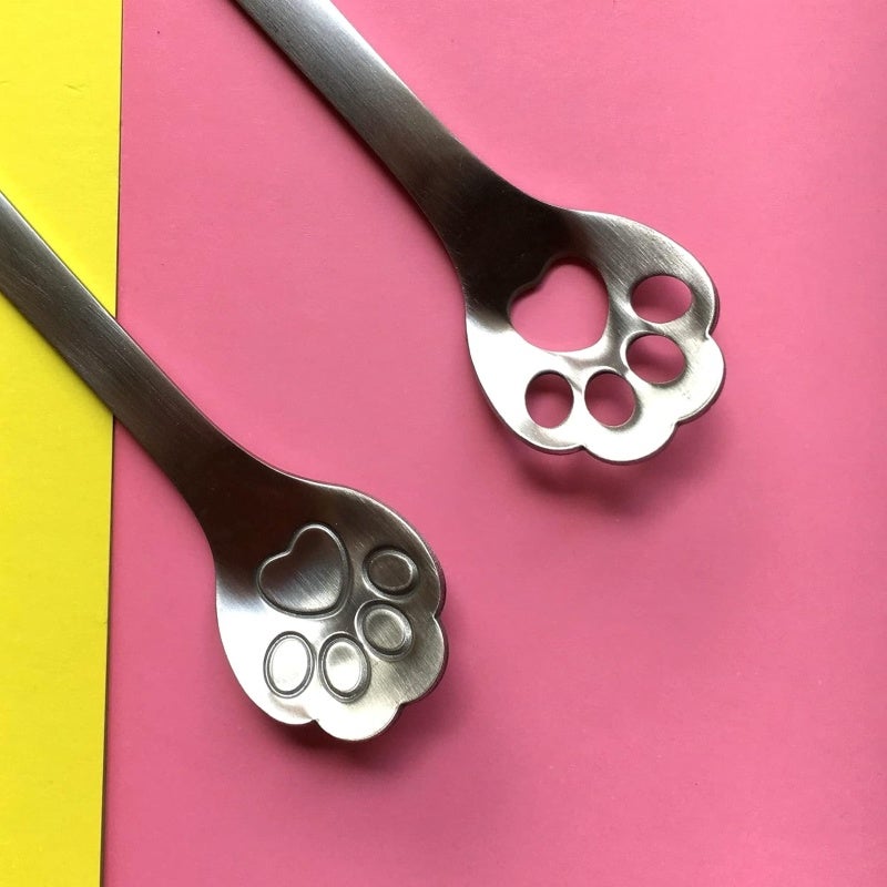 Cat Paw Teaspoons: 8 Pack Stainless Steel, Smooth Edges Lightweight, Mini Spoons - Dishwasher-Safe Paw Shape Spoons for Home, Coffee Shop, Cat Lovers & Gifting - Image 2