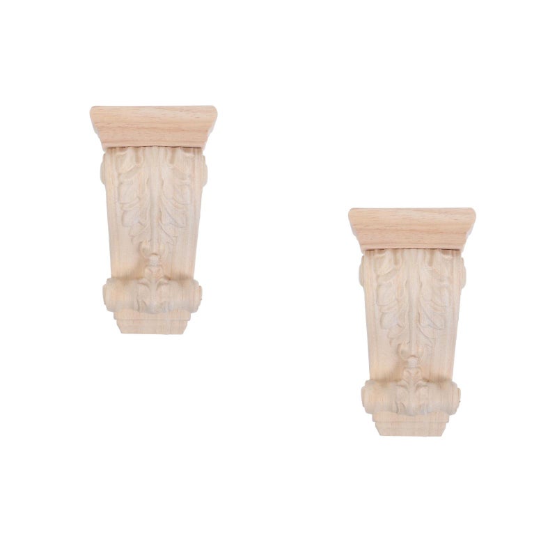 2pcs Rustic Wood Corbels: Decorative Carved Appliques - Shelf Appliques For Kitchen And Fireplace Mantels - Ornate Corner Trim For Doorways And Walls - Image 5