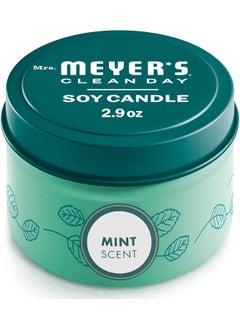 Mrs. Meyer's Clean Day MRS. MEYER'S CLEAN DAY Soy Tin Candle, 12 Hour Burn Time, Made with Soy Wax and Essential Oils, Mint, 2.9 oz 
