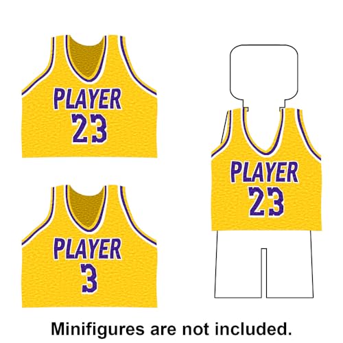 Nicolababe Building Blocks Basketball Court Baseplates and Sets of 2 Basketball Hoop Basketball Goal Building Bricks for Basketball Game Compatible with Major Brands Basketball PlaysetYellow - Image 5