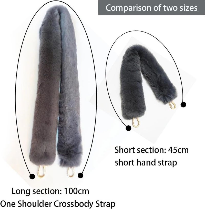 Bag Strap Faux Fur Handle Strap Wallet Accessories Bag Chain Replacement Wallet Shoulder Strap Crossbody Strap Furry Hand Strap Handbag Strap(Light Pink,120cm) - Image 5