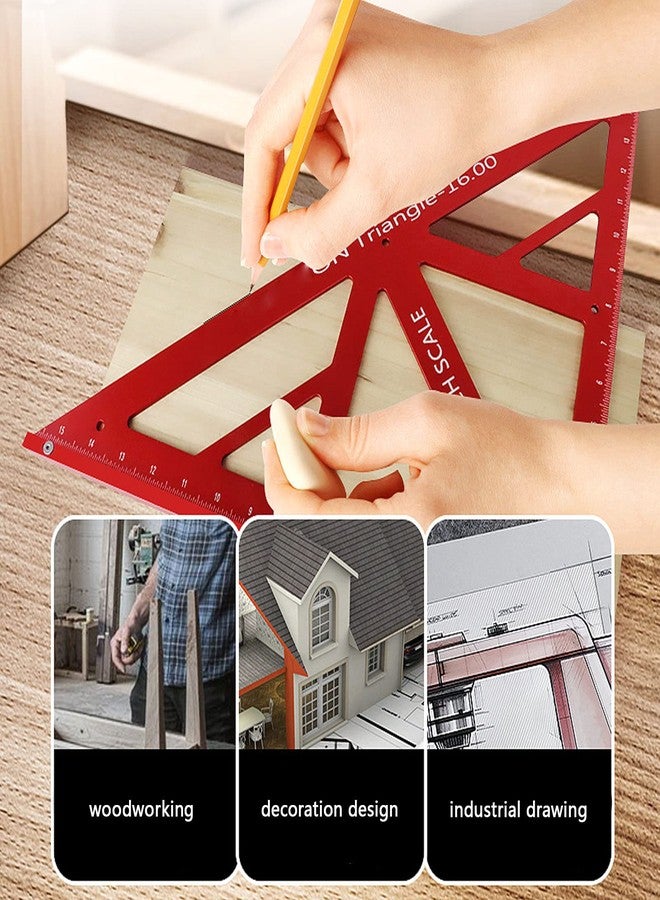Kadimendium Woodworking Triangle Ruler Multifunctional Aluminum Alloy Square Protractor Framing Triangle Gauge Layout Measuring Tool for Carpentry - Image 2