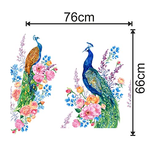 Sticker Yard Beautiful Peacock Vinyl Wall Sticker for Living Room/Bedroom/Office and All Decorative Wall Stickers 76X66 CM-Self-Adhesive - Image 4