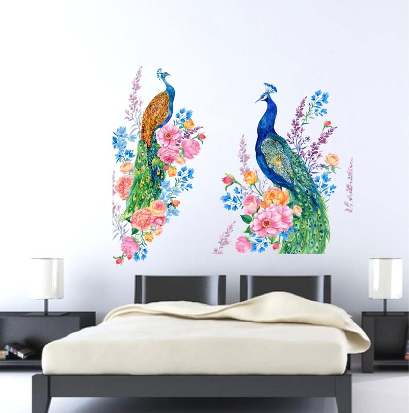 Sticker Yard Beautiful Peacock Vinyl Wall Sticker for Living Room/Bedroom/Office and All Decorative Wall Stickers 76X66 CM-Self-Adhesive - Image 3