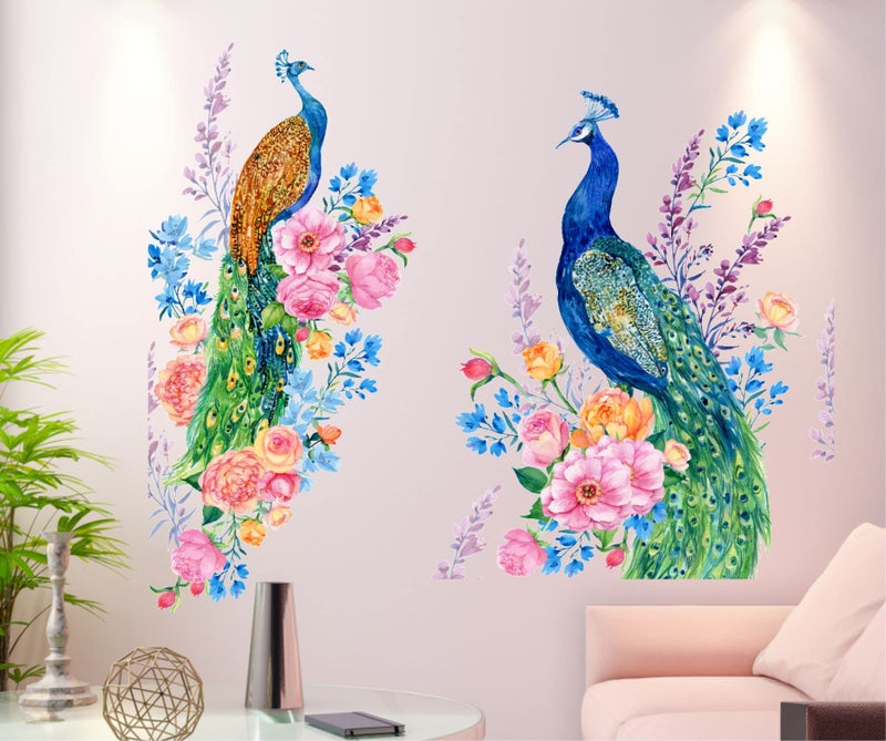 Sticker Yard Beautiful Peacock Vinyl Wall Sticker for Living Room/Bedroom/Office and All Decorative Wall Stickers 76X66 CM-Self-Adhesive - Image 1
