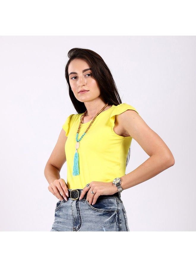 ESLA Japonais Printed Top Yellow - Image 2