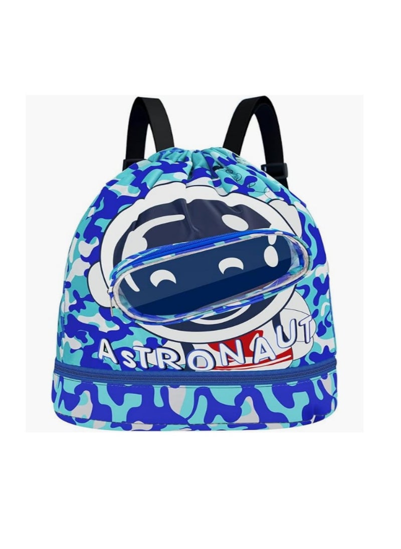 Generic Swimming Backpack for Kids, Dry and Wet Separation Waterproof Storage Bag Portable Drawstring Backpack for Gym Sports Beach Pool Gear Bag  - Image 1