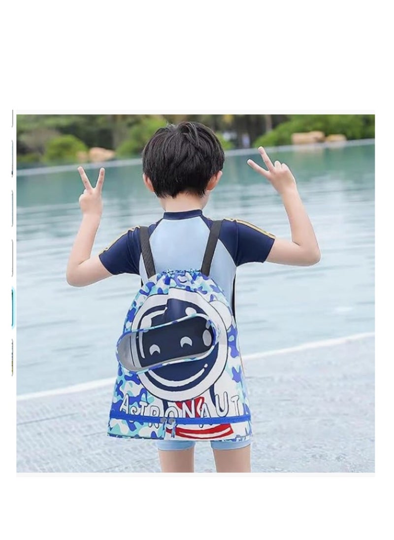 Generic Swimming Backpack for Kids, Dry and Wet Separation Waterproof Storage Bag Portable Drawstring Backpack for Gym Sports Beach Pool Gear Bag  - Image 5