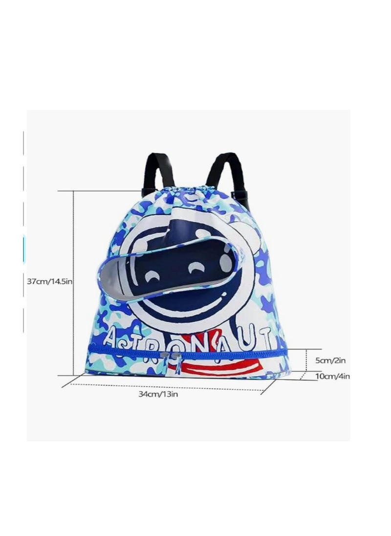 Generic Swimming Backpack for Kids, Dry and Wet Separation Waterproof Storage Bag Portable Drawstring Backpack for Gym Sports Beach Pool Gear Bag  - Image 2