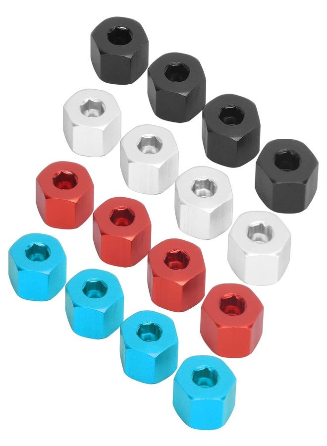 Raguso 4pcs Wheel Hex Hub Adapters 5mm to 12mm Combiner Aluminum Alloy Hex Hub Adapter Compatible with WPL D12 1/10 RC Trucks RC Car Spare Upgrade Parts(Black) - Image 5