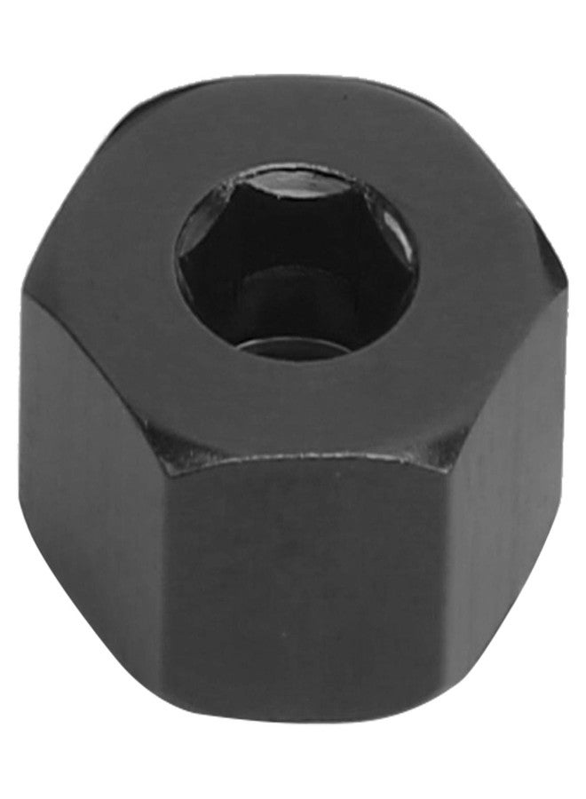 Raguso 4pcs Wheel Hex Hub Adapters 5mm to 12mm Combiner Aluminum Alloy Hex Hub Adapter Compatible with WPL D12 1/10 RC Trucks RC Car Spare Upgrade Parts(Black) - Image 2