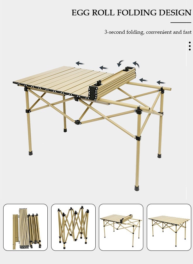 DUNISO Outdoor Camping Folding Table Lightweight Folding Table with Aluminum Table Top and Carry Bag Perfect for Outdoor Picnic Cooking Beach Hiking and Fishing 95x57x50cm - Image 4