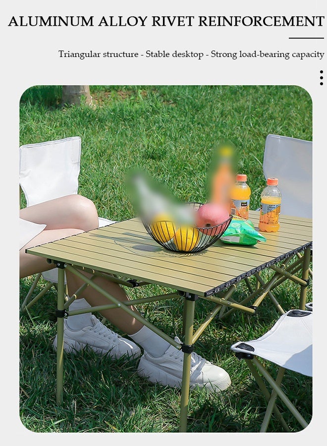 DUNISO Outdoor Camping Folding Table Lightweight Folding Table with Aluminum Table Top and Carry Bag Perfect for Outdoor Picnic Cooking Beach Hiking and Fishing 95x57x50cm - Image 5