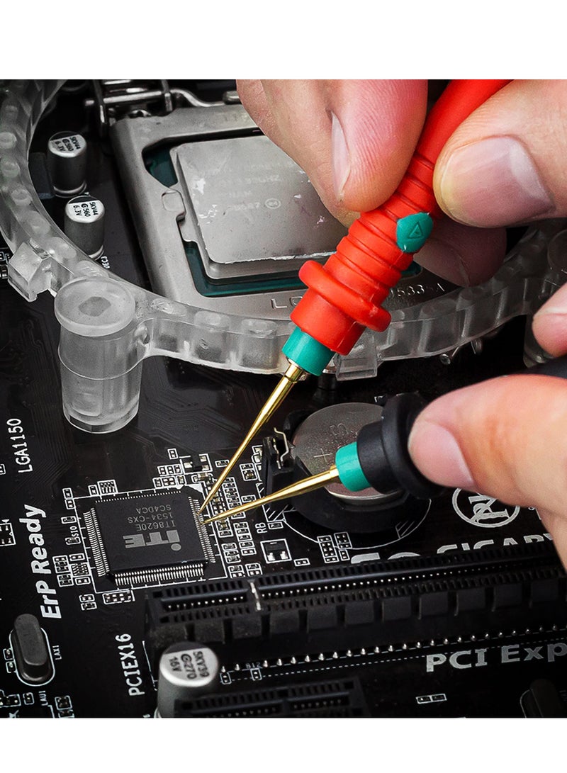 KASTWAVE Multimeter Test Leads Kit, Test Leads with Double Insulated Anti-Slip Hand Grips, Replaceable Test Probes Set of 16 (Crocodile Clips, Spade Terminal, Banana Plug, Cooper-plated Sharp Tips) - Image 3