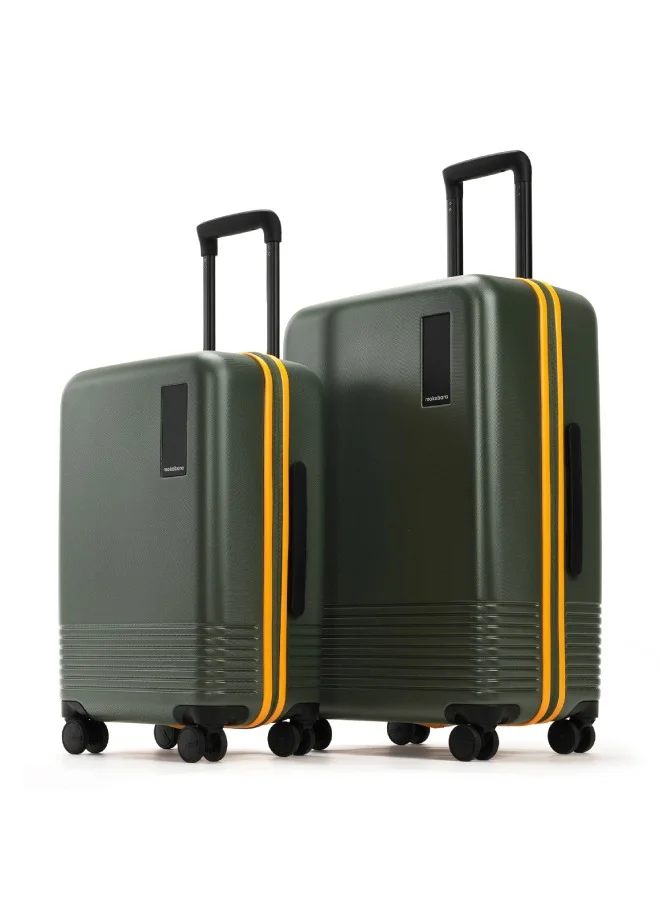 Mokobara The Set of 2 Luggage Hardsided Polycarbonate 8 Hinomoto Spinner Wheels Small, Medium Size Trolley (Green)