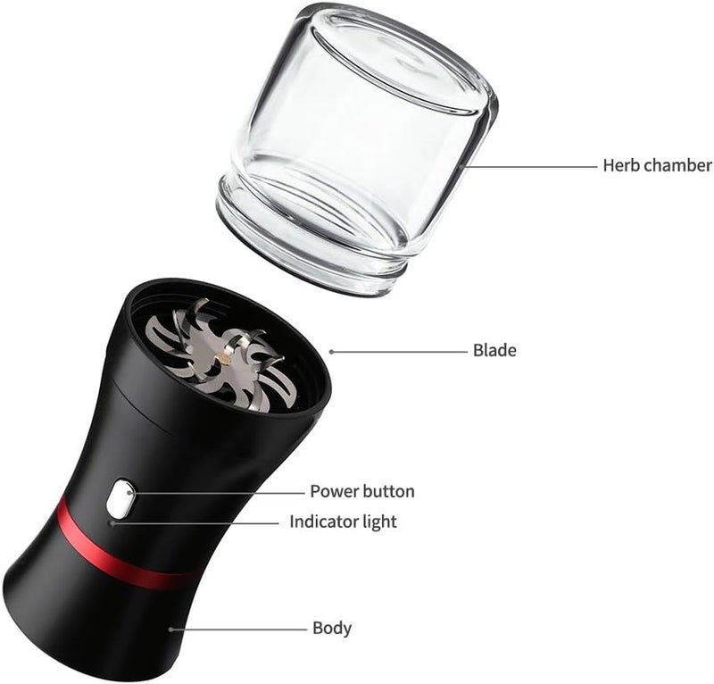 AiTURE Upgraded Mini Electric Grinder Spice Smart Herb 1100 mAh with 50ml Jar,Easy to Carry (big) - Image 2