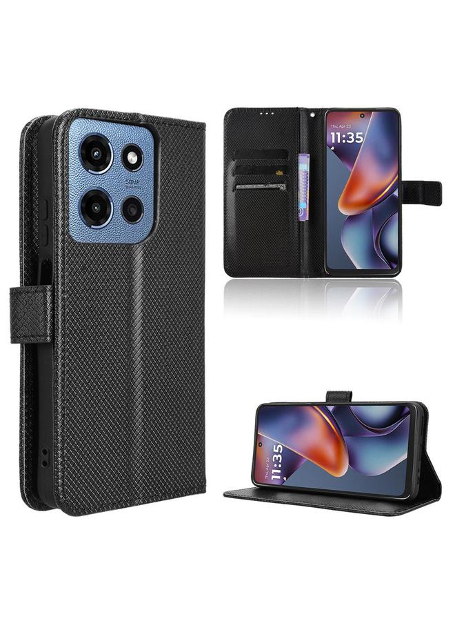 S-TOP Case For Motorola Moto G Play 2025 Diamond Texture Leather Phone Case - Image 1