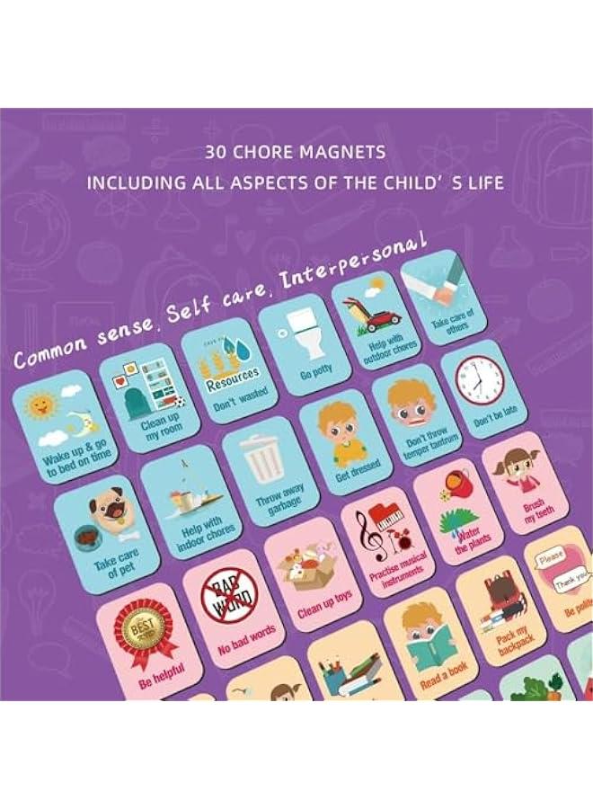 HOOKOR Reward Chart System, Chore Charts for Kids, Include 40 Stars Stickers, Behavior Reward Chart with Hanging Loop & Pockets, Motivate Responsibility & Good Habits - Image 2