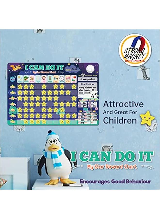 HOOKOR Reward Chart System, Chore Charts for Kids, Include 40 Stars Stickers, Behavior Reward Chart with Hanging Loop & Pockets, Motivate Responsibility & Good Habits - Image 4